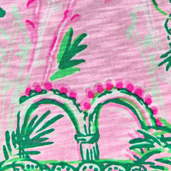 Lilly Pulitzer Etta V neck top Mandevilla Baby Always Worth It Medium - Picture 6 of 6